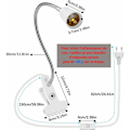 Miniatyrbilde 2 av 5: 2 stk LED-bordlampefot E27 klemmepæreholder svanehalslampeholderfot bordlampe klemmefot med bryter 360° sokkellampe for lesing, Mak
