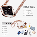 Miniatyrbillede 4 af 5: Dame Quiltede Crossbody Tasker Kunstlæder Punge Små Skuldertasker Brede Skulderstropper