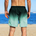 Miniatyrbild 4 av 5: 2-i-1 Badbyxor för Män 7 Tum Badbyxor Badkläder Set Strandshorts - Storlek L - Gradient Grön - Svart
