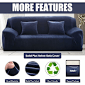 Miniatyrbillede 2 af 5: Tykke Sofaovertræk 1/2/3/4 Personers Ensfarvet Sofa Beskytter Fløjl Nem Tilpasning Elastisk Stof Strækbar Sofaovertræk (Blå, 2 Personer 145-185cm)