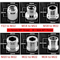 Miniatyrbillede 2 af 4: 2 stk. messinghane-adapter, 22 mm han NPT-gevind, hane-lufteradapter til vaskehaner, vandrensningsadapter (M22 - M22)-DENUOTOP