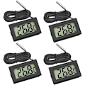 Miniatyrbillede 1 af 5: Mini Digital LCD Køleskab Reservedele Termometer Temperatur med Temperatur Probe Sensor Tester til Køleskabe Frysere Akvarium (4X Sort)-DEN