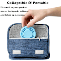 Miniatyrbild 3 av 5: Hopfällbar silikonmugg med lock - Livsmedelsgodkänd vikbar mugg, portabel fickstorlek för camping, resor, vandring | Läcksäker & återanvändbar