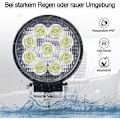 Miniatyrbillede 4 af 5: Pakke med 4 stk. 27W LED-arbejdslys Runde arbejdslys Offroad-projektør Flomlys Projektør Flomlys Arbejdslys til ATV SUV ATV Traktor Have 175