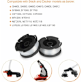 Miniatyrbillede 3 af 5: Udskiftningsspole til Black And Decker AF-100 elektrisk buskrydder - 9,1 M - 6 spoler + 1 beskyttelseshætte + 1 fjeder