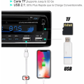 Miniatyrbilde 5 av 5: Bluetooth-bilradio, 1 DIN-bilradiomottaker med MP3 WMA FM-spiller Fjernkontroll, to USB-porter, håndfri stereo 4 x 60W Støtte iOS, An