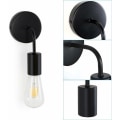 Miniatyrbilde 5 av 5: Svart vegglampe, 2 stk. E27 Edison industrielle leselys for nattbord soverom korridor trapp innendørs retro nattlys belysning bad