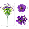 Miniatyrbilde 3 av 5: Kunstige blomster for utendørs innendørs hage hjemmedekorasjon, falsk blomster tusenfryd med eukalyptusblader falske planter grøntområder buksbom veranda uteplass, 12 B