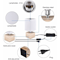 Miniatyrbillede 3 af 5: Moderne Dekorationsnatlampe, [E14 Pære Inkluderet] Æstetisk Atmosfære Læsebordlampe Træ Øjenpleje Natur Soveværelse Belysning (HVID) [E