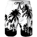 Miniatyrbild 1 av 4: Badbyxor för män, sommar, snabbtorkande strandshorts med sidofickor och meshfoder - L - Svart