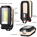 Miniatyrbillede 3 af 5: LED arbejdslys Campinglys Genopladelig LED projektør Genopladelig arbejdslys COB værkstedslampe lommelygte med magnetisk bund til Ga