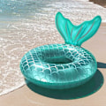 Miniatyrbild 1 av 5: Uppblåsbar boj, hållbar rund uppblåsbar med handtag luftmadrass uppblåsbar flytande pool flotte flytande poolring vuxenstorlek (fiskstjärt Lak