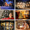Miniatyrbilde 3 av 5: Utendørs juleprojektor, juleprosjektorlys for snø, Ip65 snøfnuggprojektorlampe HIASDFLS