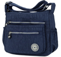 Multi Pocket Nylon Skuldertaske Rejsetaske Marineblå