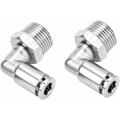 Miniatyrbillede 1 af 5: 4 stk. All-Copper Nikkelbelagt Hurtigkobling Slange Fittings 10mm Pneumatisk Hurtigkobling + 90 Graders BSP Han-gevind(1/4\")