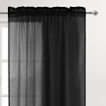 Miniatyrbilde 2 av 5: Svarte tyllgardiner, halvtransparente tyllstanggardiner for soverom og stue, 137 x 213 cm lange, sett med 2