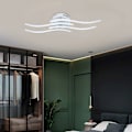 Miniatyrbilde 3 av 5: LED-taklamper, moderne hvite akrylpanellampe i metall, 24W 5500K bølgeformet lampe for hjem, stue, bad, kjøkken, soverom, stue