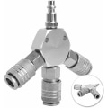 Miniatyrbilde 2 av 5: 2 stk. Komprimert luft Y-splitter - Hurtigkobling - 3-veis - Pneumatisk kobling - Hurtigkobling - 1/4 F-NPT