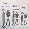 Miniatyrbillede 2 af 5: M8 Markise Fastgørelsessæt Heavy Duty Solsejl Fastgørelsessæt til Have Trekant og Firkant, Rektangel - 304 Rustfrit Stål Solsejl