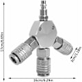 Miniatyrbild 3 av 5: 2 st trycklufts Y-delare - Snabbkoppling - 3-vägs - Pneumatisk koppling - Snabbkoppling - 1/4 F-NPT