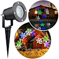 Miniatyrbilde 3 av 5: Juleprosjektor LED snøfnugglampe Vanntett lys for utendørs innendørs julefest hagebelysning dekorasjon, fargerike snøfnugg [Energi