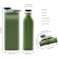 Pikkukuva 2 / 5: Kokoontaittuva juomapullo, BPA-vapaa - 590 ml kokoontaittuva juomapullo matkailuun, urheiluun, kolminkertaisesti tiivis, kevyt (vihreä)