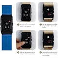 Miniatyrbilde 4 av 5: TSA-godkjente låsbare bagasjestropper - Justerbart kryssbelte for koffert med ID-merke - Reisesikkerhetstilbehør (Blå)