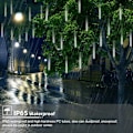 Pikkukuva 2 / 5: Meteor Rain 30cm, 8 Vedenpitävät läpinäkyvät putket LumiChristmass-valosarja, 288 LED-valoa Sääsuihkuvalo jouluun ulkoilmaan puutarhapuuhun De