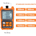 Miniatyrbilde 3 av 5: Multimeter optisk effektmåler, Mini bærbar 8 bølgelengde optisk effektmåler med LED-lys nettverkskabeltester FTTH fiberoptisk kabel T