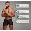Miniatyrbild 5 av 5: Badbyxor för män, snabbtorkande badkläder med dragkedjefickor, badshorts med meshfoder - Storlek L - Svart