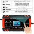 Miniatyrbillede 4 af 5: 8A 12V/24V smart bil- og motorcykelbatterioplader, bilbatterioplader vedligeholdelsesenhed, 3-trins batterioplader og automatisk reparationsfunktion.