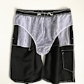 Miniatyrbilde 4 av 5: Badebukser for menn, hurtigtørkende badeshorts med nettingfôr, morsomme badeklær - XL - Svart