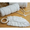Miniatyrbillede 3 af 5: Makrame Bomuldsreb 2mm, 200m Bomuldsgarn, 100% Naturligt Makrame Garn, DIY Flettet Reb Snor Plante Gobelin Flag Hanger Borddekoration