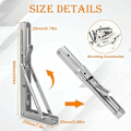 Miniatyrbilde 5 av 5: Folding Bracket 600 mm, Folding Shelf Brackets Maximum Load 180kg, Stainless Steel Foldable Console Bracket, Wall Shelf Bracket (2Pcs)