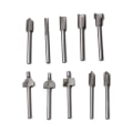 Miniatyrbilde 5 av 5: HSS fresestål, 20 stk. 3 mm 1/8 høyhastighetsstål freser treskjæringsfreser tilbehørsett roterende multiverktøy fresestål for Dremel Fored
