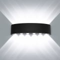 Miniatyrbild 1 av 5: Modern Vattentät LED Vägglampa Vägglampa Upp Ner Aluminium LED Väggbricka Inomhus Utomhus för Badrum Sovrum Hall Vardagsrum Veranda S