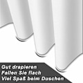 Miniatyrbillede 4 af 5: Bruseforhæng, Antimould, Tekstil Badeforhæng, Polyester til Badeværelse, Vaskbart, Vandafvisende, med Ringe til Fastgørelse til Sho