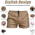 Miniatyrbillede 4 af 5: Hurtigtørrende badeshorts til mænd, lynlåslommer, mesh-for - Størrelse L - Khaki