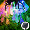 Miniatyrbilde 2 av 5: Julelys, solcelledrevne utendørs julelys, flerfarget, 40 LED, 6,8 m, eventyrlys, vanndråpe, regndråpe, vanntett lysdekorasjon