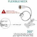 Miniatyrbilde 3 av 5: 2 stk LED-bordlampefot E27 klemmepæreholder svanehalslampeholderfot bordlampe klemmefot med bryter 360° sokkellampe for lesing, Mak