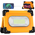 Miniatyrbillede 1 af 5: 80W Solar LED Arbejdslampe - 11.000mAh Powerbank & 4 Tilstande | IP65 Vandtæt til Reparationer, Nødsituationer