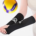 Miniatyrbillede 1 af 5: Volleyball Armbeskyttere med Beskyttelsespuder og Tommelfingerhuller, Håndledsbeskytter Sort til Unge