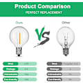 Pikkukuva 3 / 5: 25 kpl G40 LED-lamppuja, E12 LED-kynttiläkanta, 0,6 W LED-lamput vastaavat 7 W Edison-lamppuja, särkymätön pallolamppu ulkokäyttöön