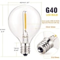 Miniatyrbild 2 av 5: E12 LED-lampor G40 LED-lampor Utomhus 0,6W (Motsvarande 7W), Dimbar LED-globlampa, Varmvit 2700K, Energibesparande lampor för utomhusbelysning