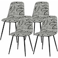 Miniatyrbild 1 av 5: Skandinavisk stretch stolsöverdrag set om 4 moderna matstolsöverdrag tvättbart universellt köksstolsöverdrag hem kök inredning, grått flöde