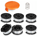 Miniatyrbillede 1 af 5: Udskiftningsspole til Black And Decker AF-100 elektrisk buskrydder - 9,1 M - 6 spoler + 1 beskyttelseshætte + 1 fjeder