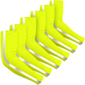 Miniatyrbillede 1 af 5: 6 Par Ærmer UV Beskyttelse Reflekterende Stribe Solbeskyttelse Kølende Ærmer UPF50 Arm Kompressionsærmer Fluorescerende Gul