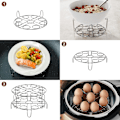 Miniatyrbillede 3 af 5: Æggedamperstativ i rustfrit stål - Stabelbar bordskåner til 6/8 Quart trykkoger, tilbereder 18 æg, Instant Pot tilbehør (2 pakker)