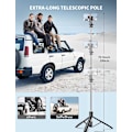 Miniatyrbild 2 av 5: 71\" Telefonstativ & Selfie Stick, Allt-i-ett Utdragbart Mobiltelefonstativ med Trådlös Fjärrkontroll, Stativ för iPhone & Rese-Selfie Stick 360° Ro