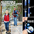 Miniatyrbillede 3 af 5: 7075 Aluminium Vandrestave - Hurtig Lås Teleskopisk Design - Ultralet & Foldbar til Vandring/Camping - Holdbare All-Terrain Stave (Blå)